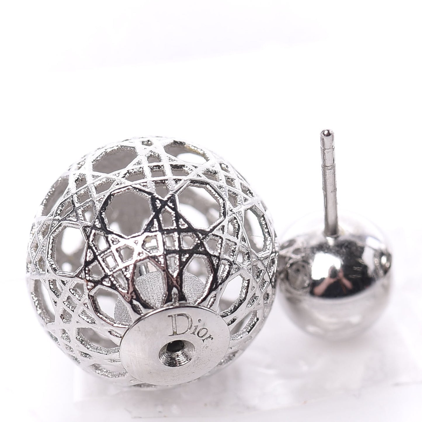 Cannage Mise En Dior Tribal Earrings Silver