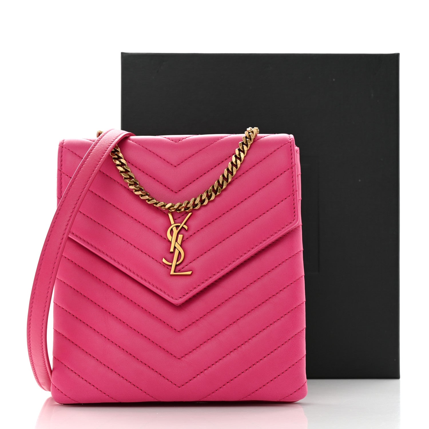 Saint Laurent Lambskin Quilted Double Flap Bag Pink 3 of 12