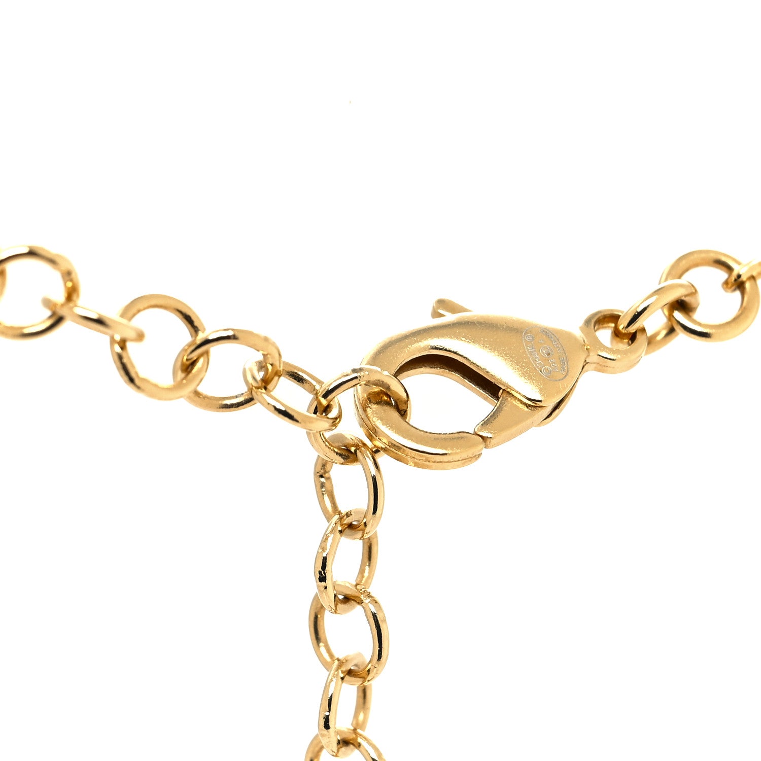 Chanel Crystal Metal CC Round Pendant Necklace Gold 4 of 5