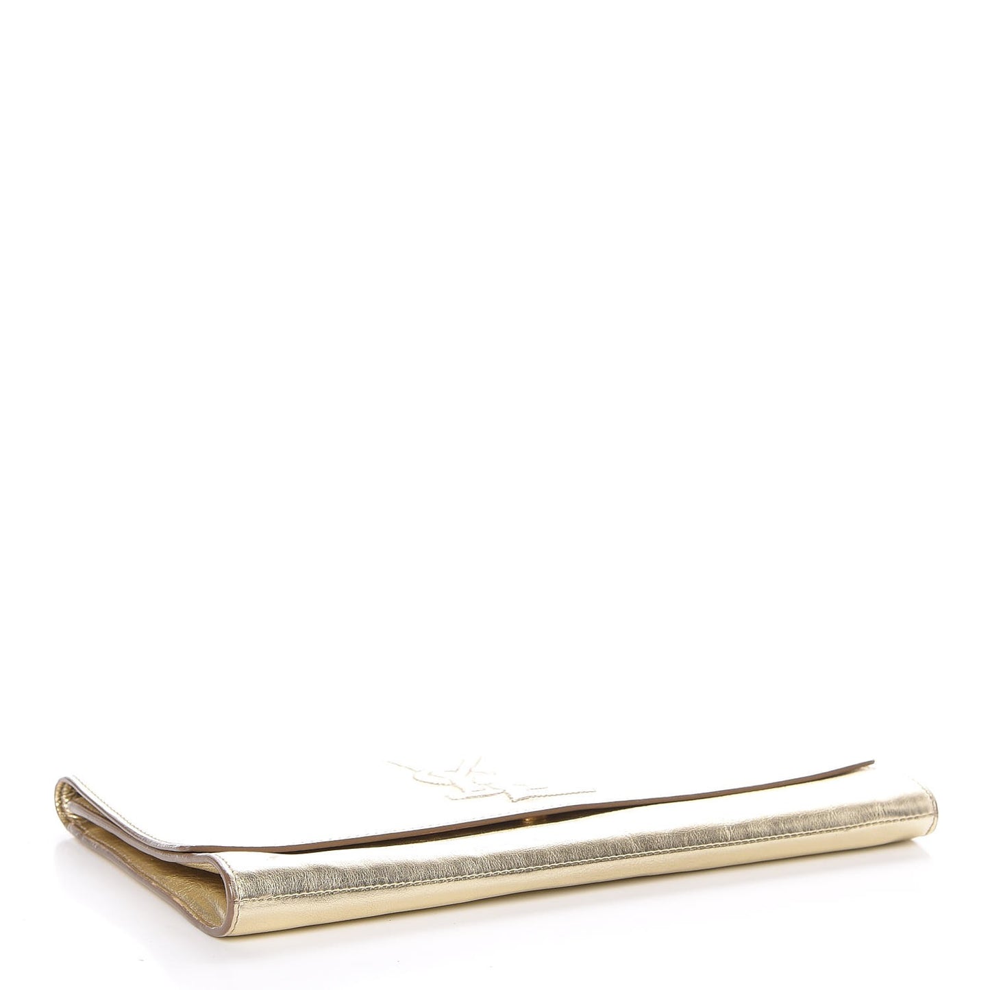 Metallic Calfskin Monogram Large Belle De Jour Clutch Gold