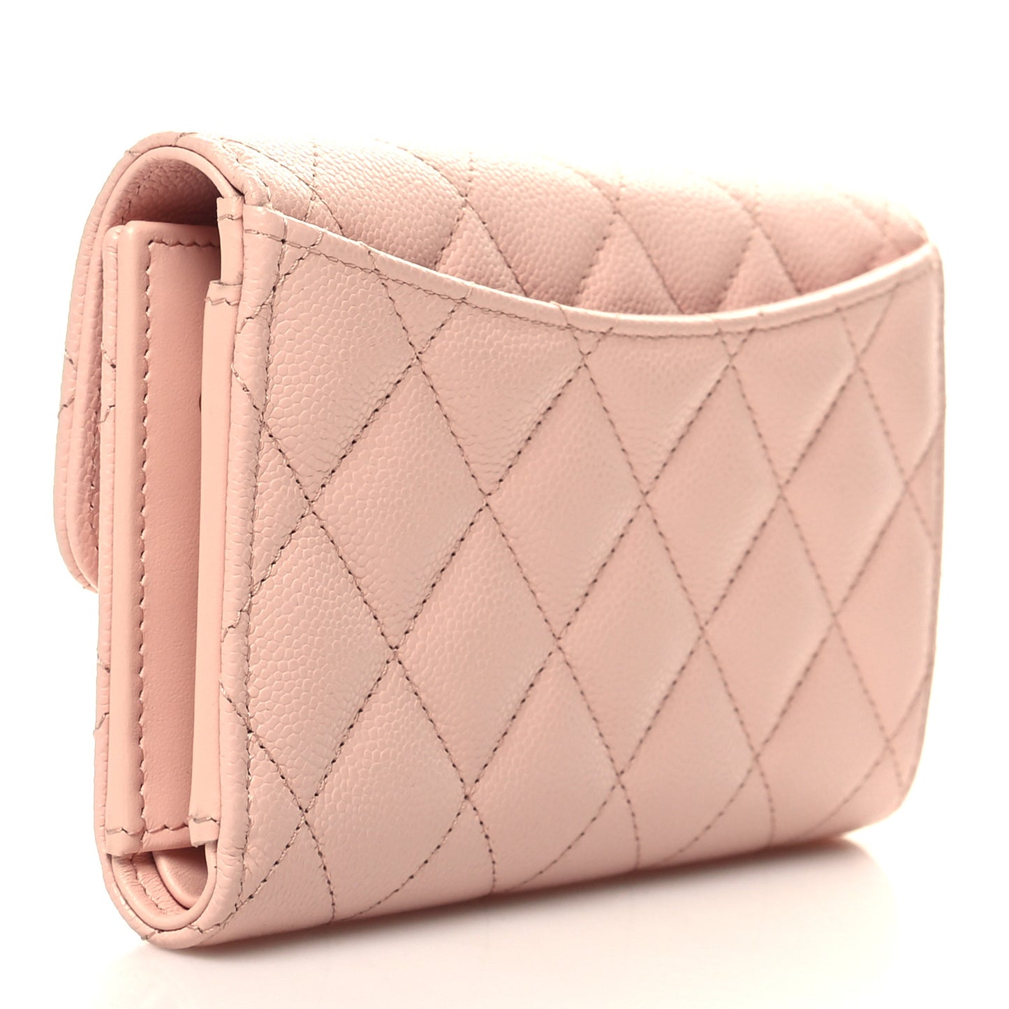 Caviar Quilted Medium Flap Wallet Light Pink