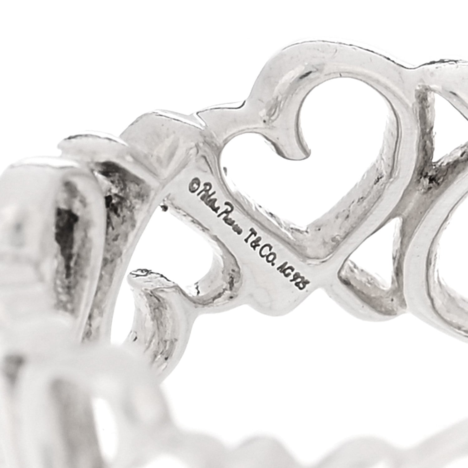 Tiffany Sterling Silver Paloma Picasso Loving Heart Band Ring 49 5 4 of 4