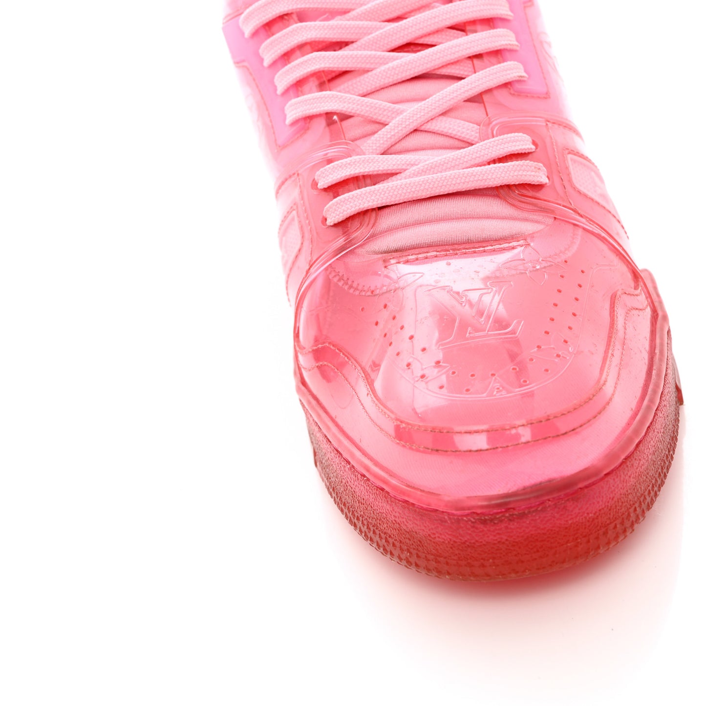 Mix Materials Transparent Monogram Mens LV Trainer Sneakers 11 Pink