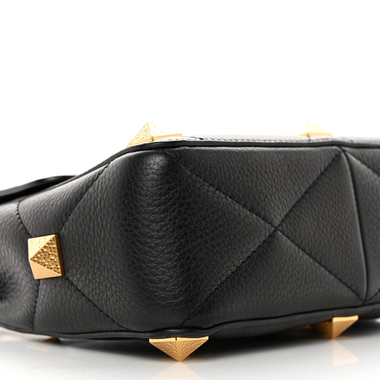 Valentino Garavani Grained Calfskin Medium Roman Stud Shoulder Bag Black 8 of 12
