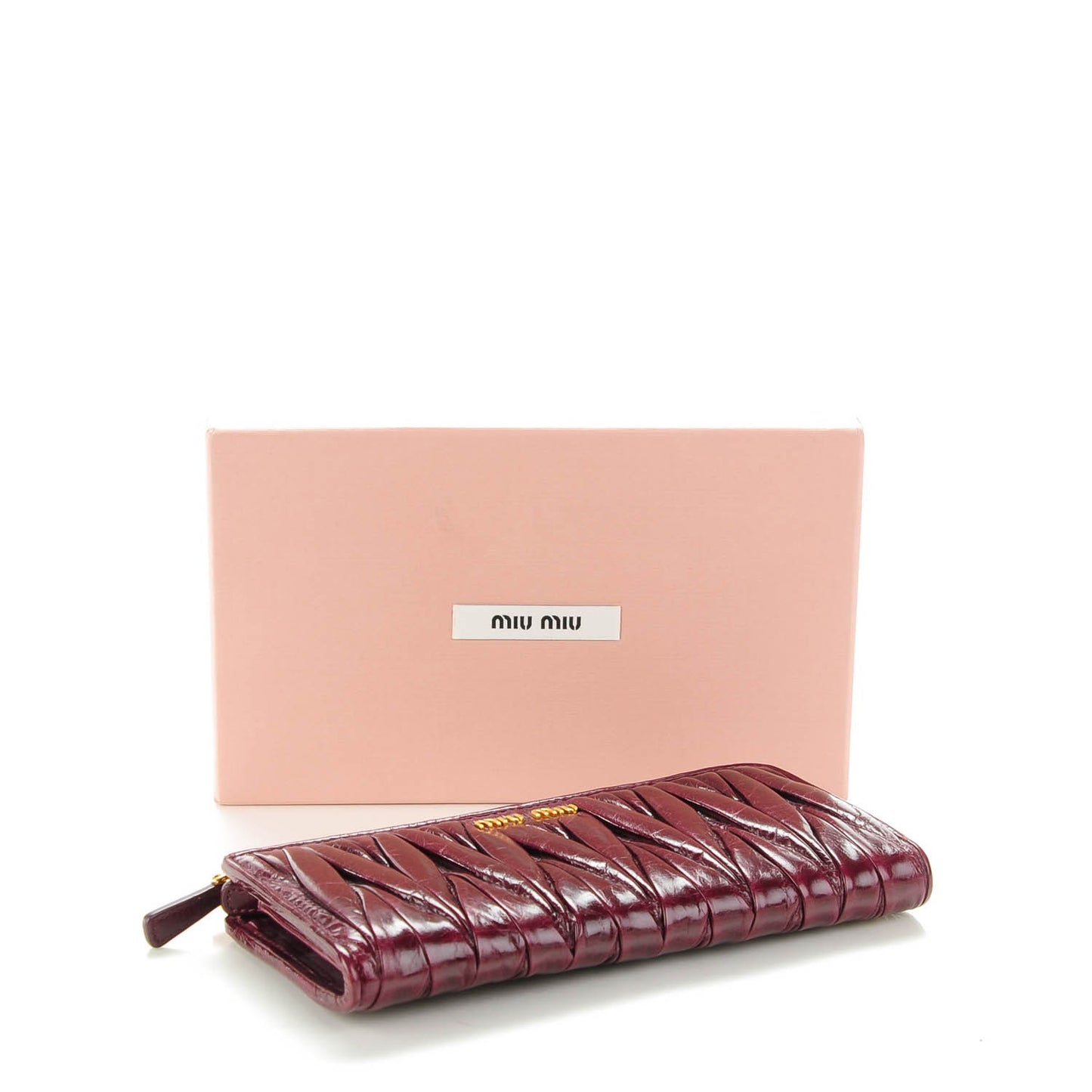 Nappa Matelasse Lux Zip Around Wallet Ribes