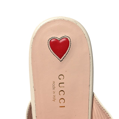 Gucci Goatskin Bee Star Embroidered Womens Princetown Slippers 39.5 Mystic White 9 of 9