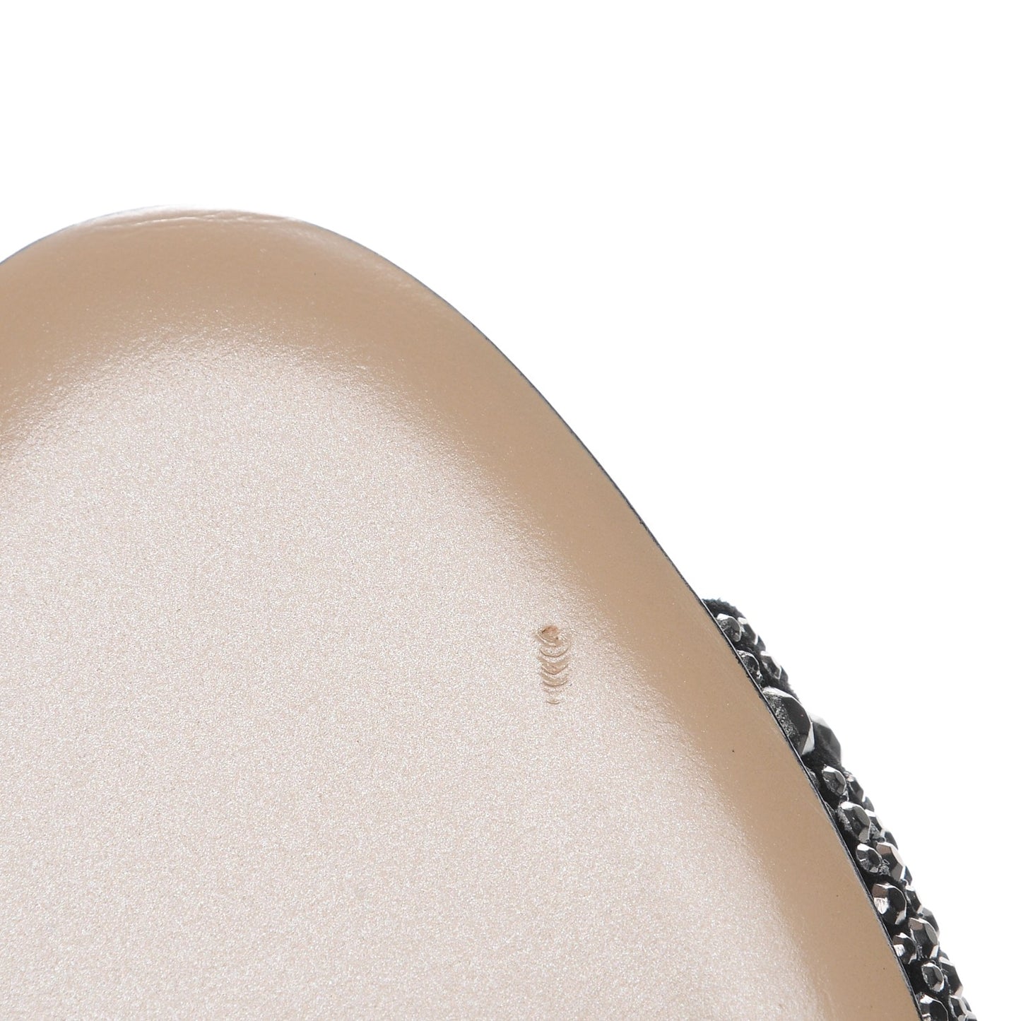 Calfskin Studded Ankle Strap Pumps 39.5 Black