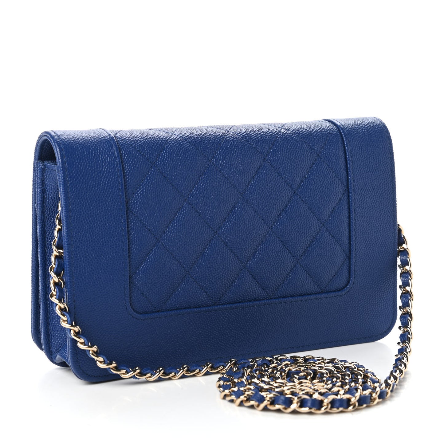 Caviar Quilted Vintage Mademoiselle Wallet On Chain WOC Blue