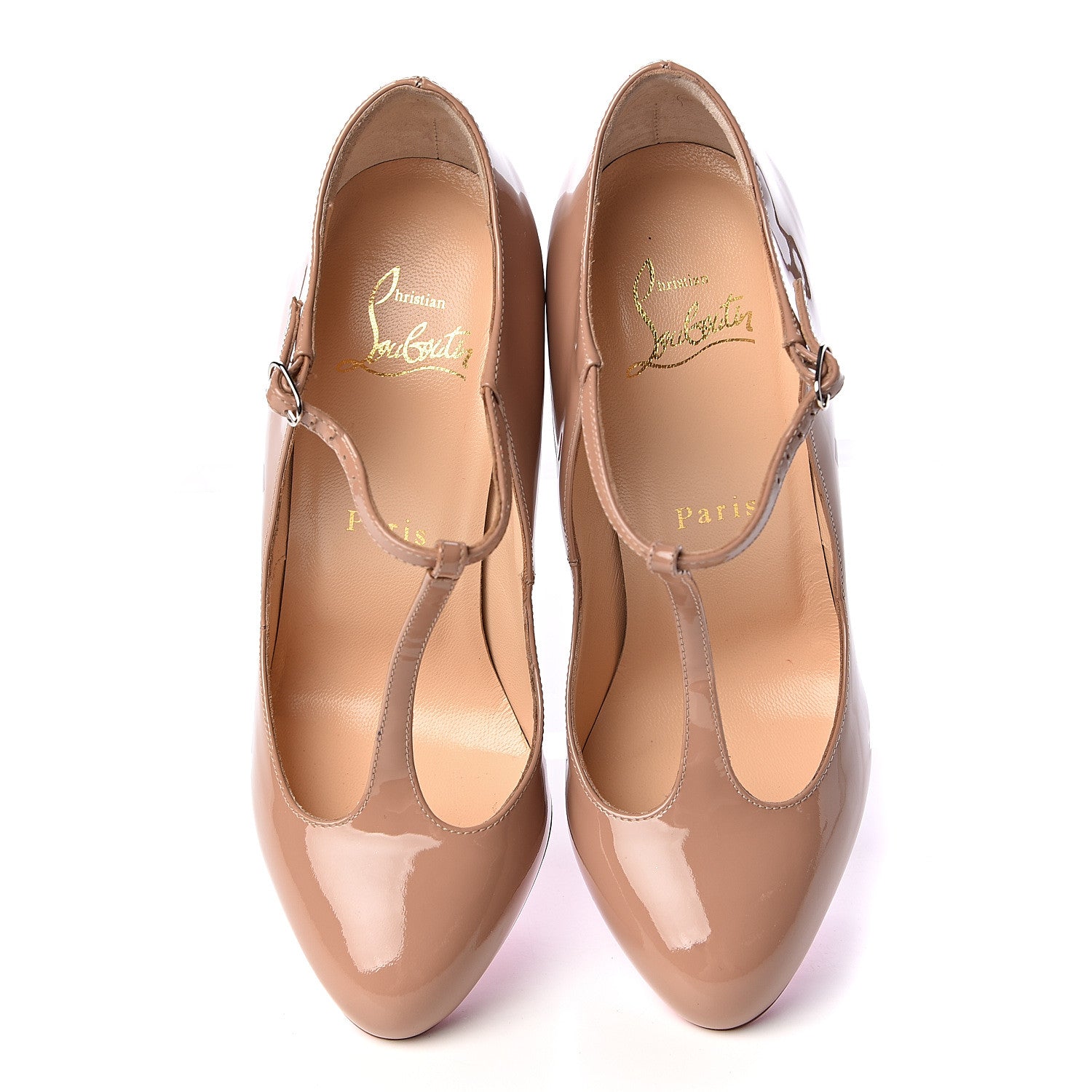 Christian Louboutin Patent Tpoppins 100 Pumps 35.5 Nude 5 of 11