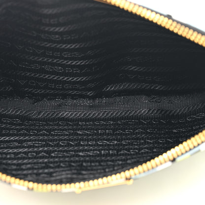 Prada Nylon Printed Holliday Wristlet Black Multicolor 5 of 6
