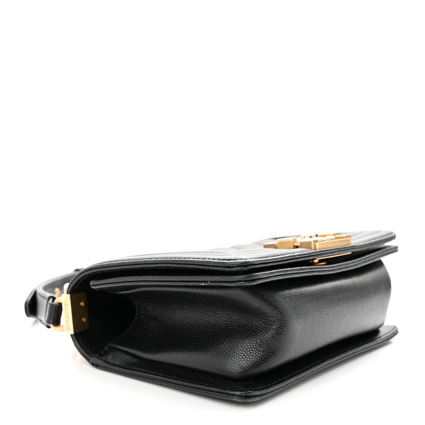 Caviar Quilted Small Boy Flap Black