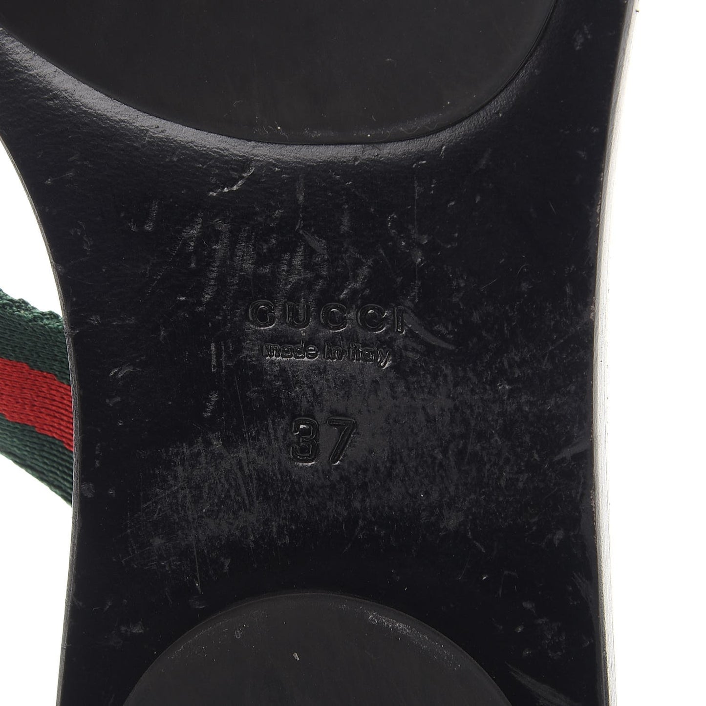 Nylon Guccissima Web Womens Thong Sandals 37 Green Red Black