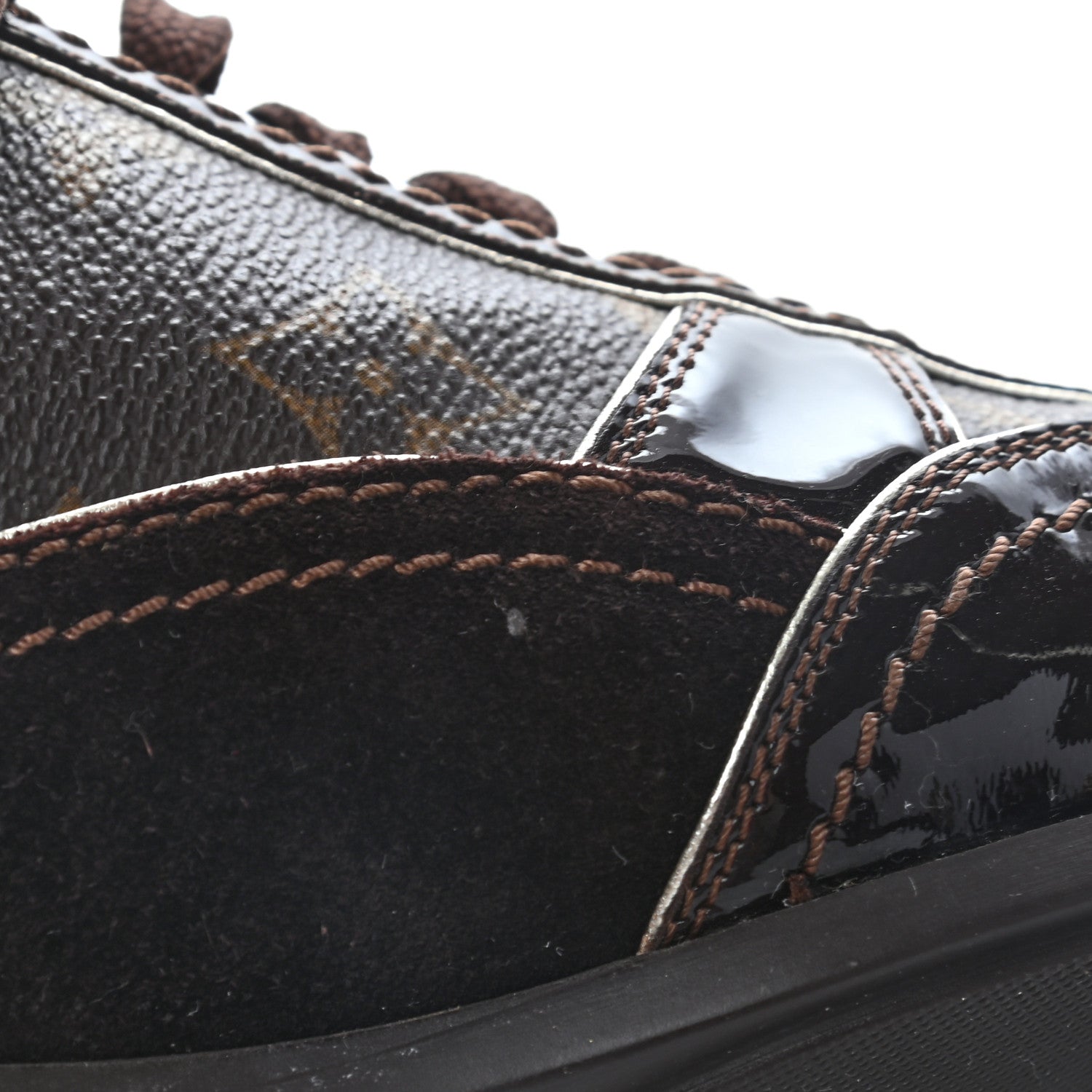 Louis Vuitton Suede Patent Monogram Speeding Sneakers 36.5 14 of 14