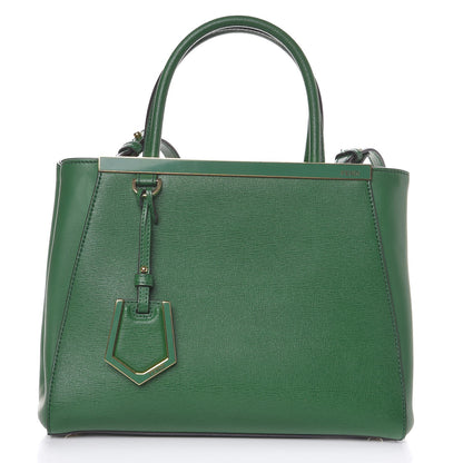 Fendi Vitello Elite Flamingo Petite 2Jours Tote Emerald 1 of 8