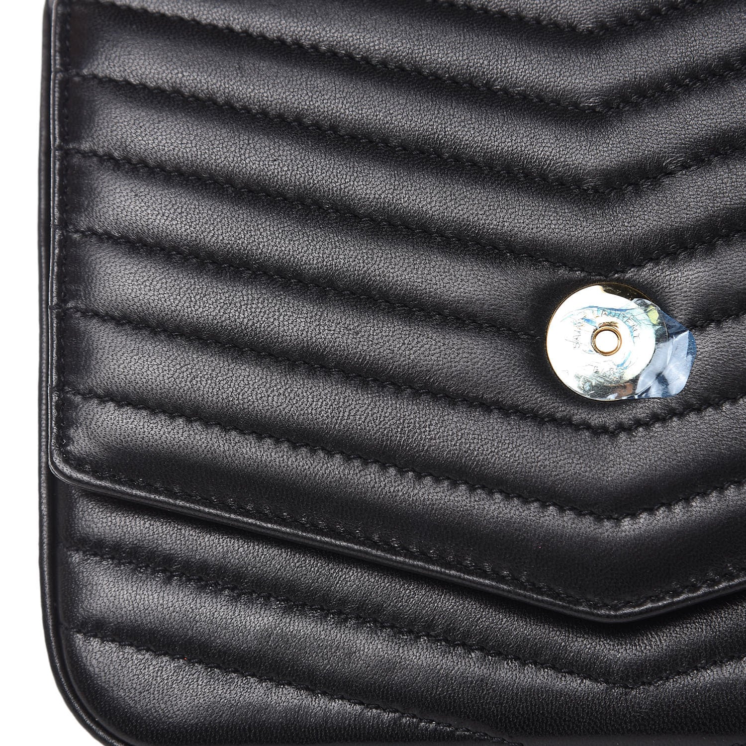Saint Laurent Lambskin Matelasse Chevron Monogram Small Sulpice Bag Black 12 of 13