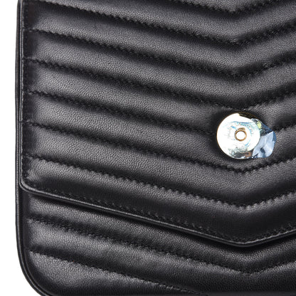 Saint Laurent Lambskin Matelasse Chevron Monogram Small Sulpice Bag Black 12 of 13