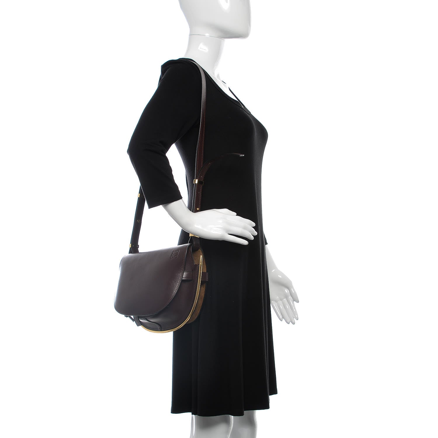Loewe Calfskin Small Metal Gate Crossbody Bag Oxblood 2 of 9