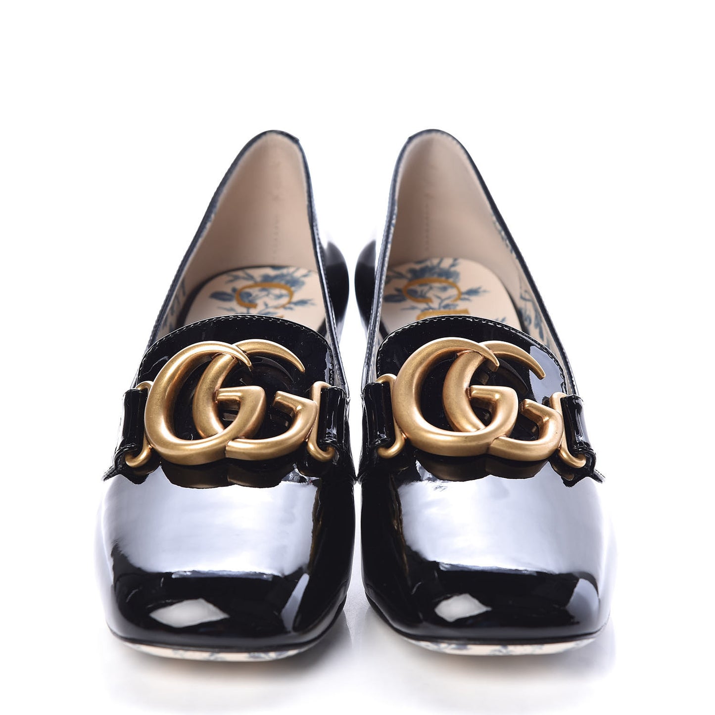 Vernice GG Victoire 55mm Loafer Pumps 37 Black