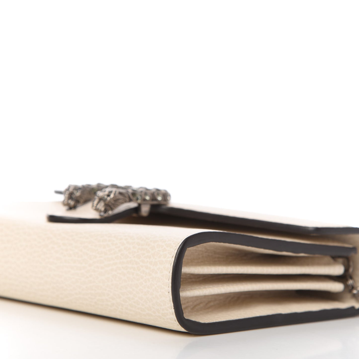Dollar Calfskin Mini Dionysus Chain Wallet Mystic White