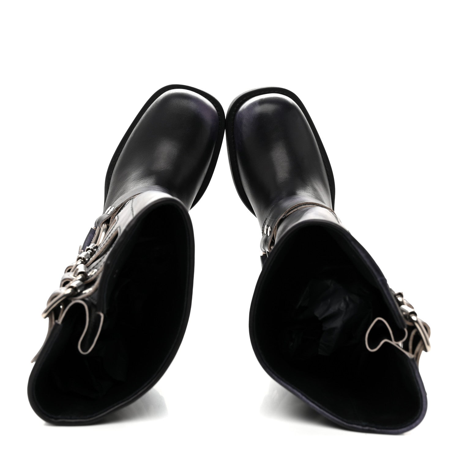 Miu Miu Calfskin Harness Boots 38 Black 2 of 10