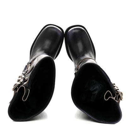 Miu Miu Calfskin Harness Boots 38 Black 2 of 10