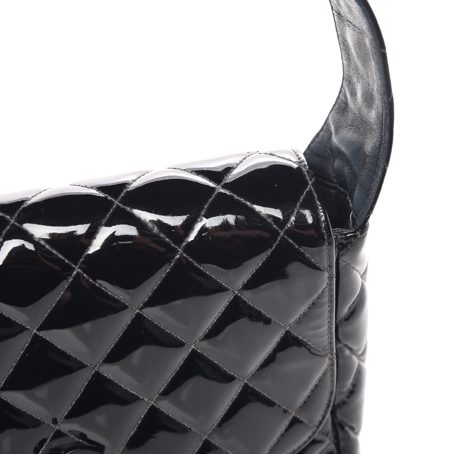 Chanel Patent Quilted Shoulder Flap Bag Black 20 of 21