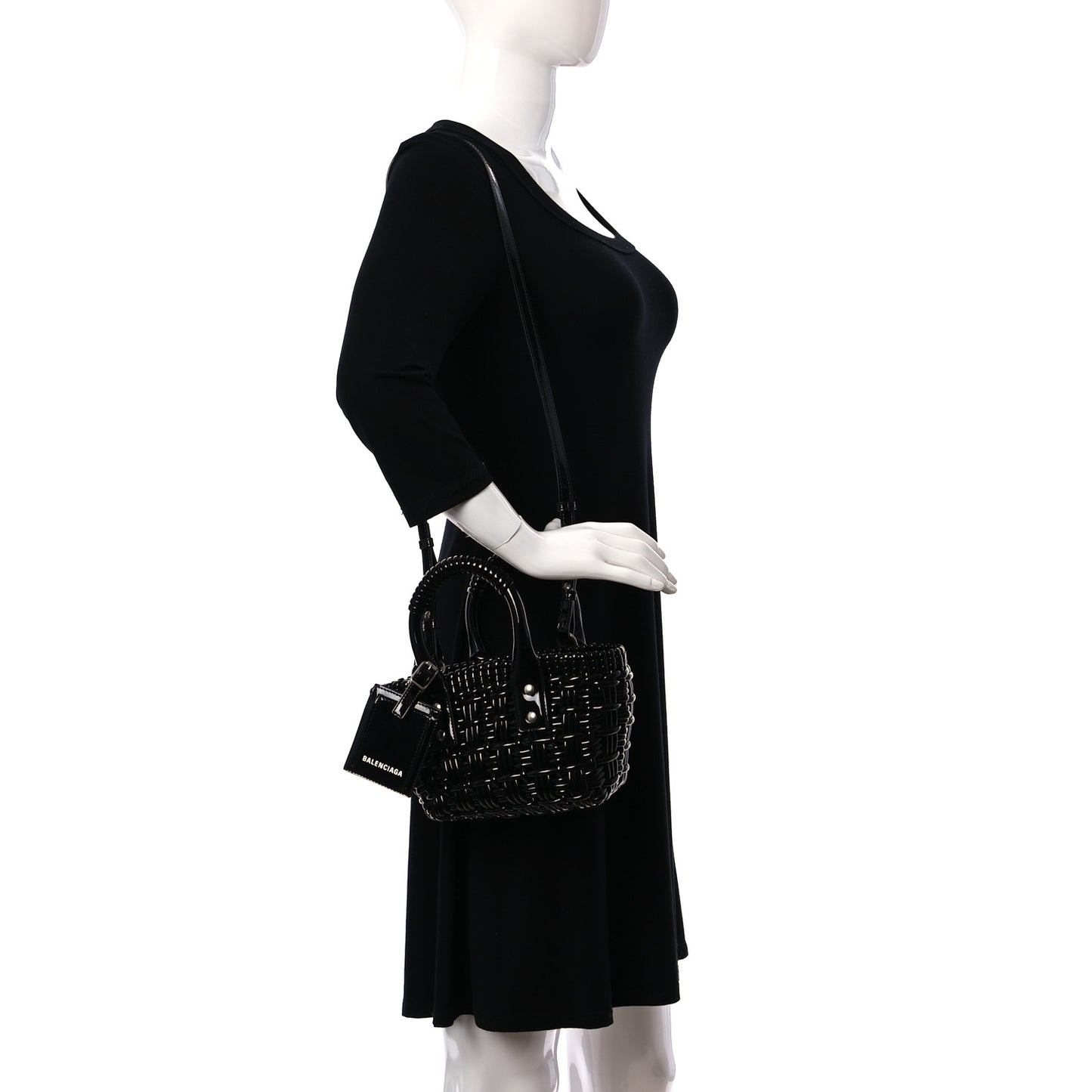 Faux Calfskin XXS Bistro Basket Black