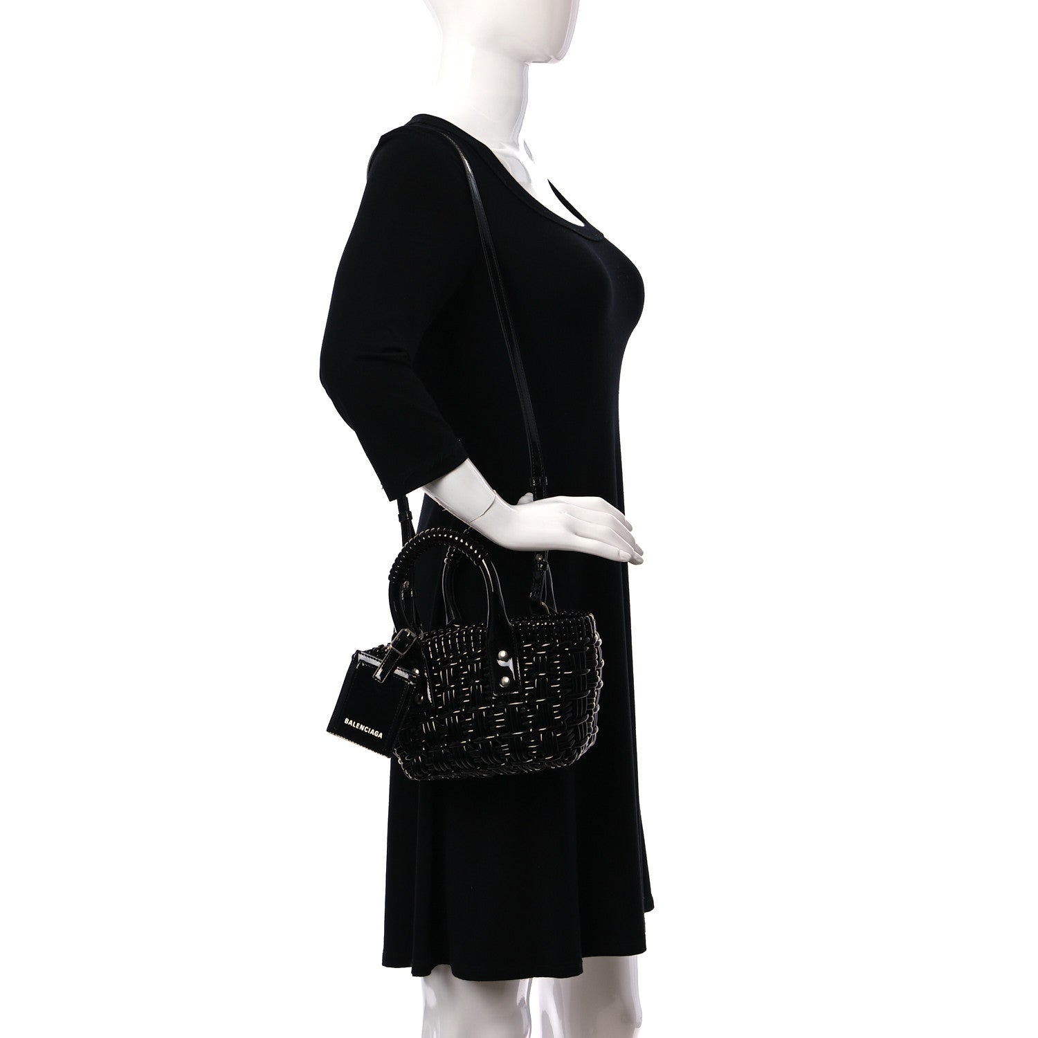 Balenciaga Faux Calfskin XXS Bistro Basket Black 2 of 8
