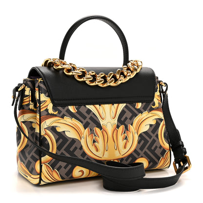 Versace X FENDI Grained Calfskin Fendace La Medusa Medium Top Handle Bag Black Multicolor 3 of 13
