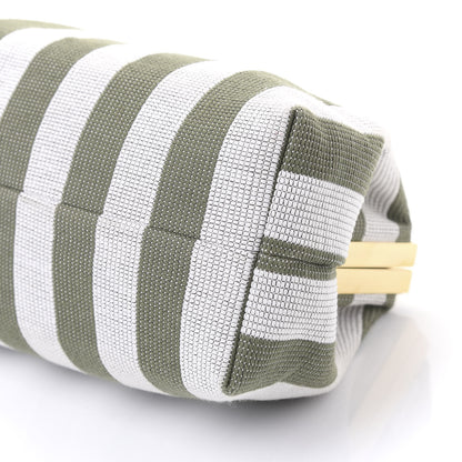 Mansur Gavriel Canvas Stripe Volume Chain Clutch Green White 6 of 8