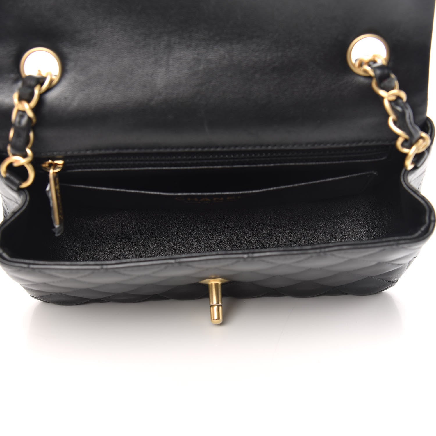 Chanel Lambskin Quilted Mini Rectangular Flap Black 5 of 16