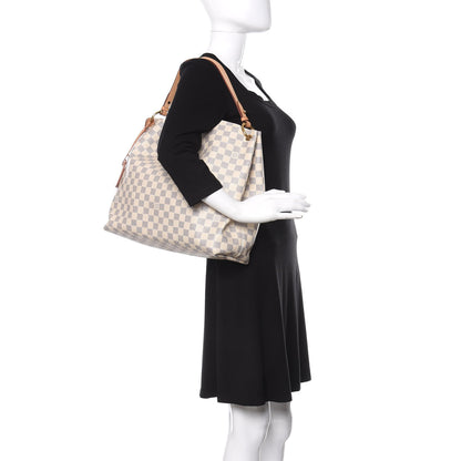 Louis Vuitton Damier Azur Graceful MM Rose Ballerine 2 of 10