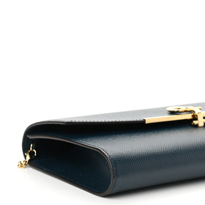 Salvatore Ferragamo Hammered Calfskin Gancio Shoulder Bag Mezcal Teal 8 of 10