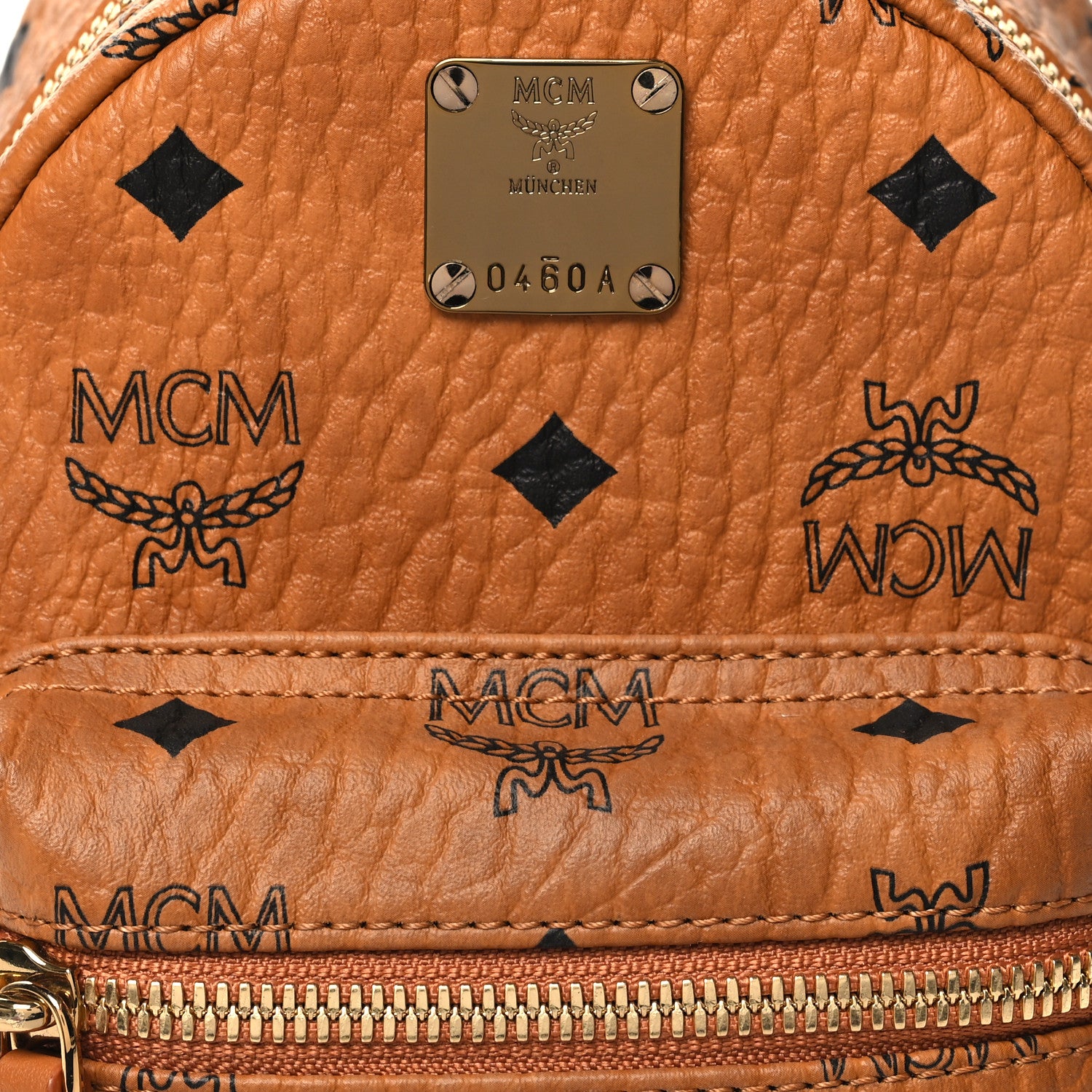 MCM Visetos Side Stud X-Mini Stark Backpack Cognac 7 of 9