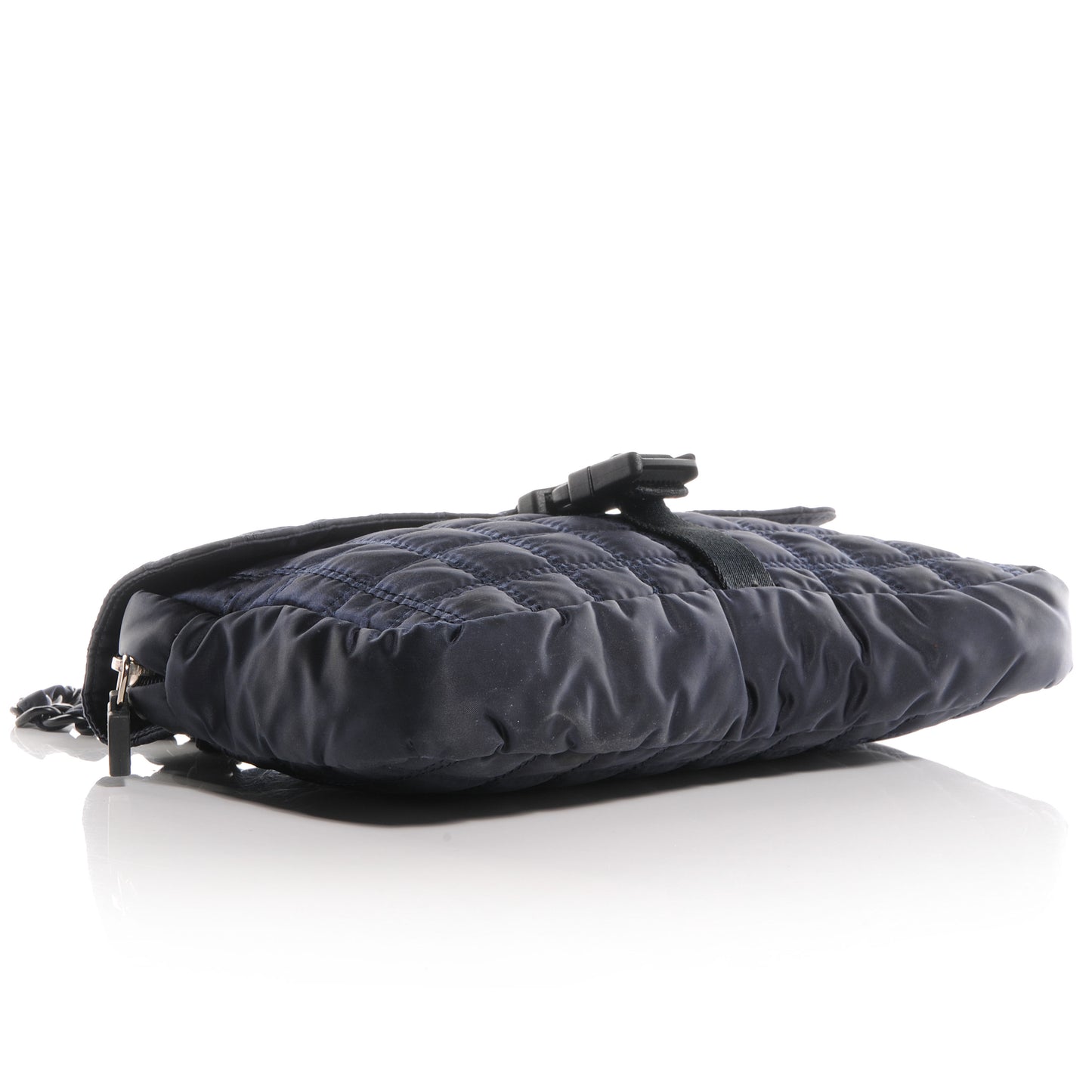 Nylon Quilted Sport Flap Bag Navy