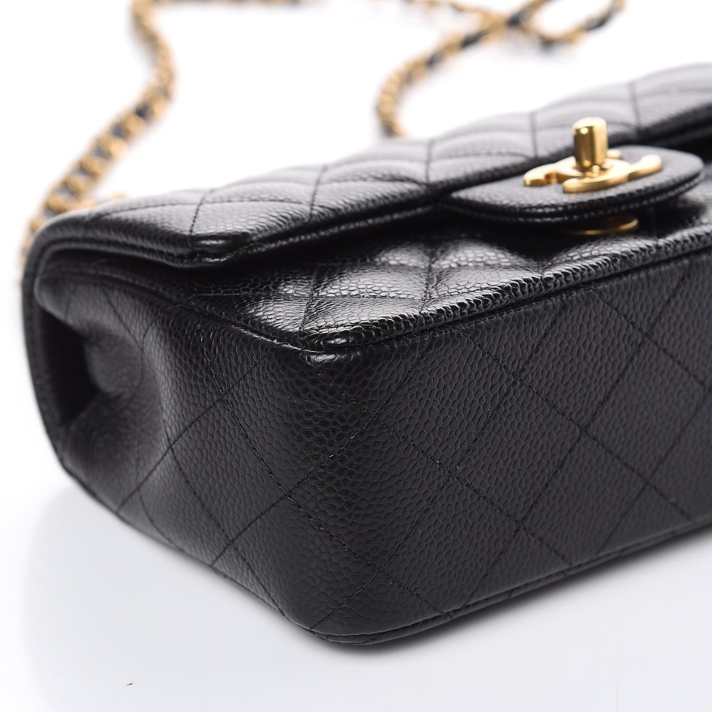Caviar Quilted Mini Rectangular Flap Black