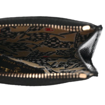 Chanel Caviar Quilted Striated Zip Card Holder Wallet Black 5 of 8
