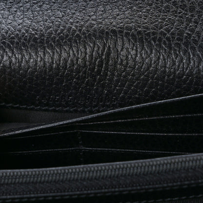 Gucci Dollar Calfskin GG Supreme Monogram Petite GG Marmont Wallet Chain Bag Black Beige Ebony 6 of 11