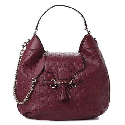 Gucci Soft Guccissima Medium Emily Hobo Classic Ruby 1 of 9