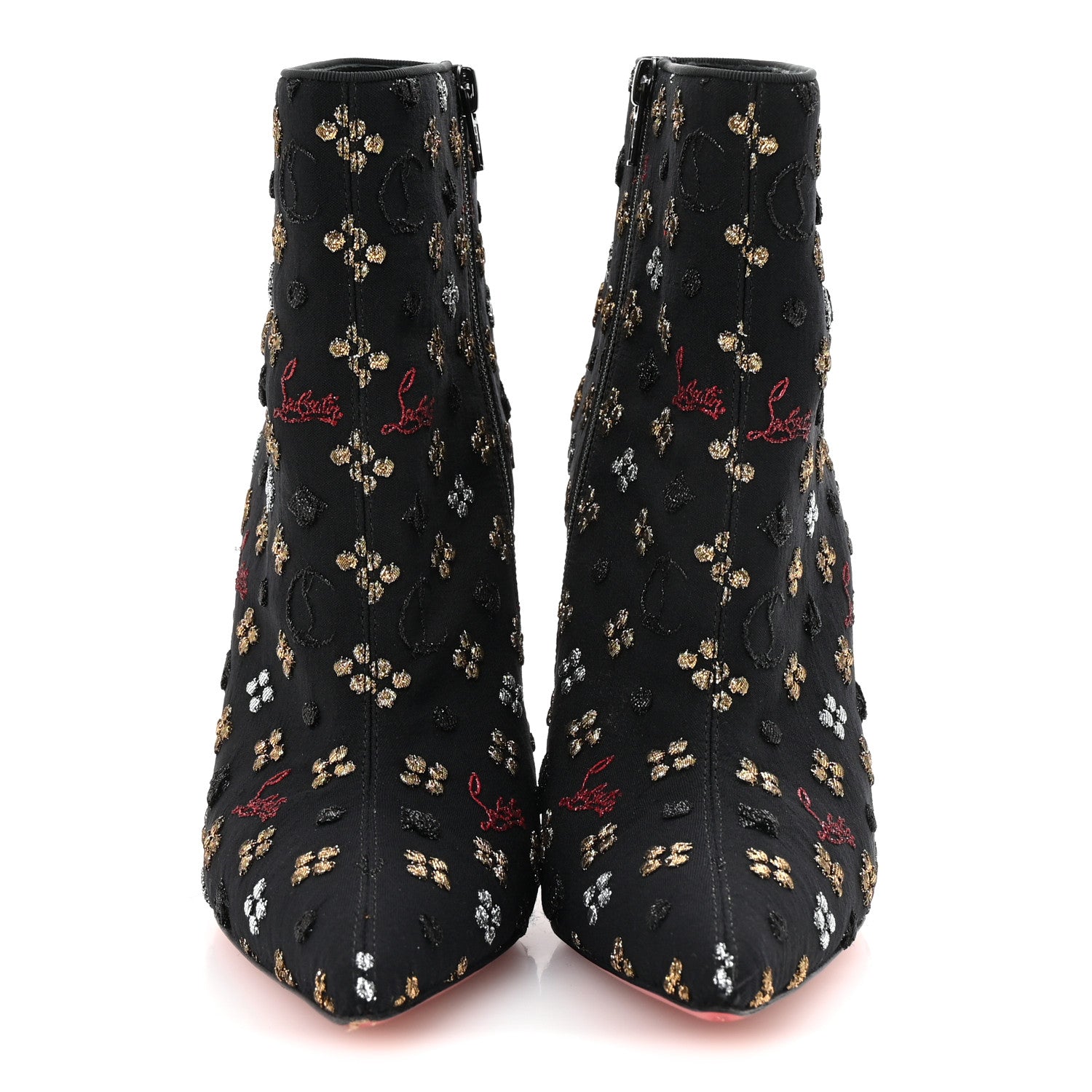 Christian Louboutin Jacquard Loubi In The Sky So Kate Booty 100 Ankle Boots 38 Multi Black 3 of 9