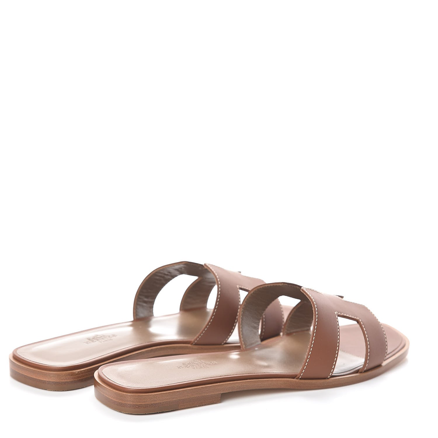 Hermes Box Calfskin Oran Sandals 39 Gold 4 of 8