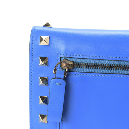 Valentino Garavani Calfskin Rockstud Wristlet Wallet Blue Fluo 10 of 10