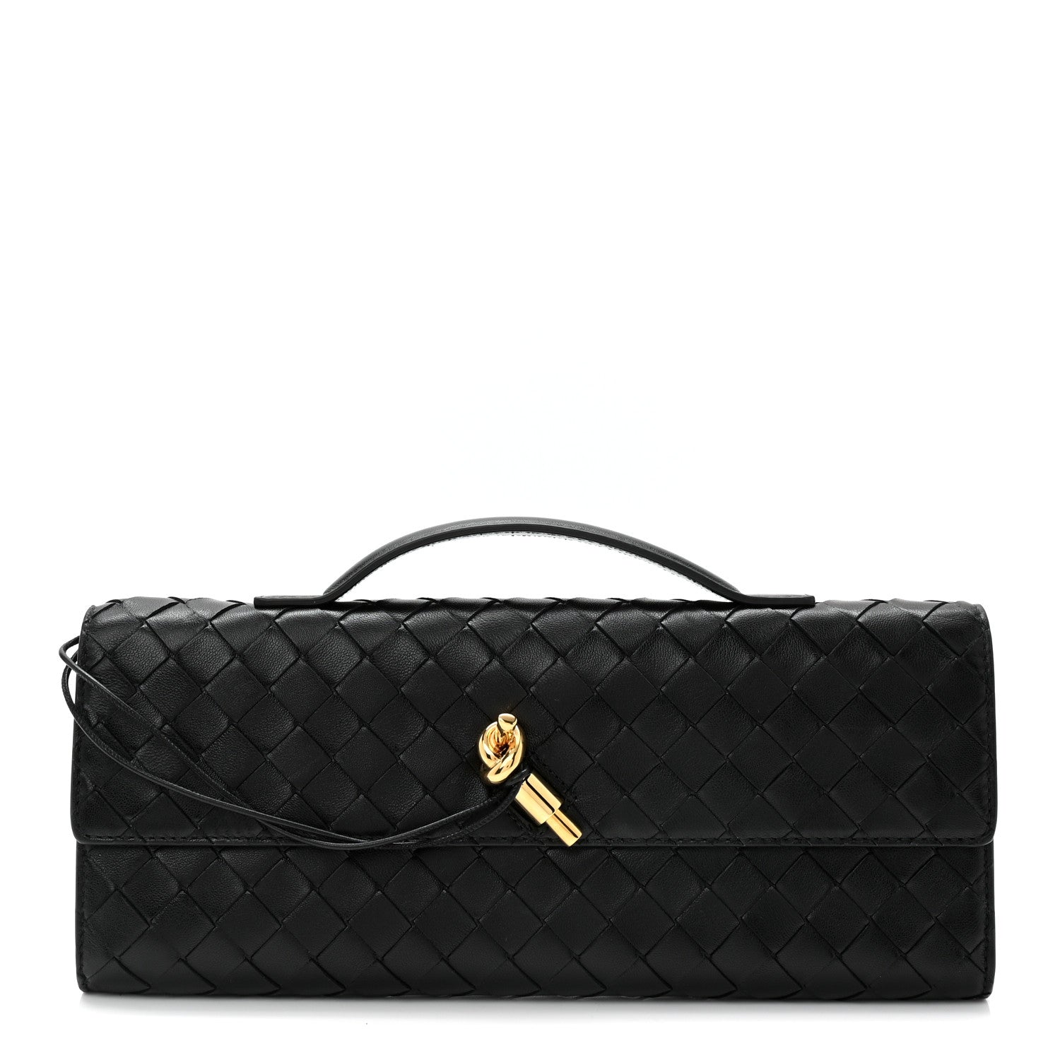 Bottega Veneta Nappa Intrecciato Long Andiamo Top Handle Clutch Black 1 of 6