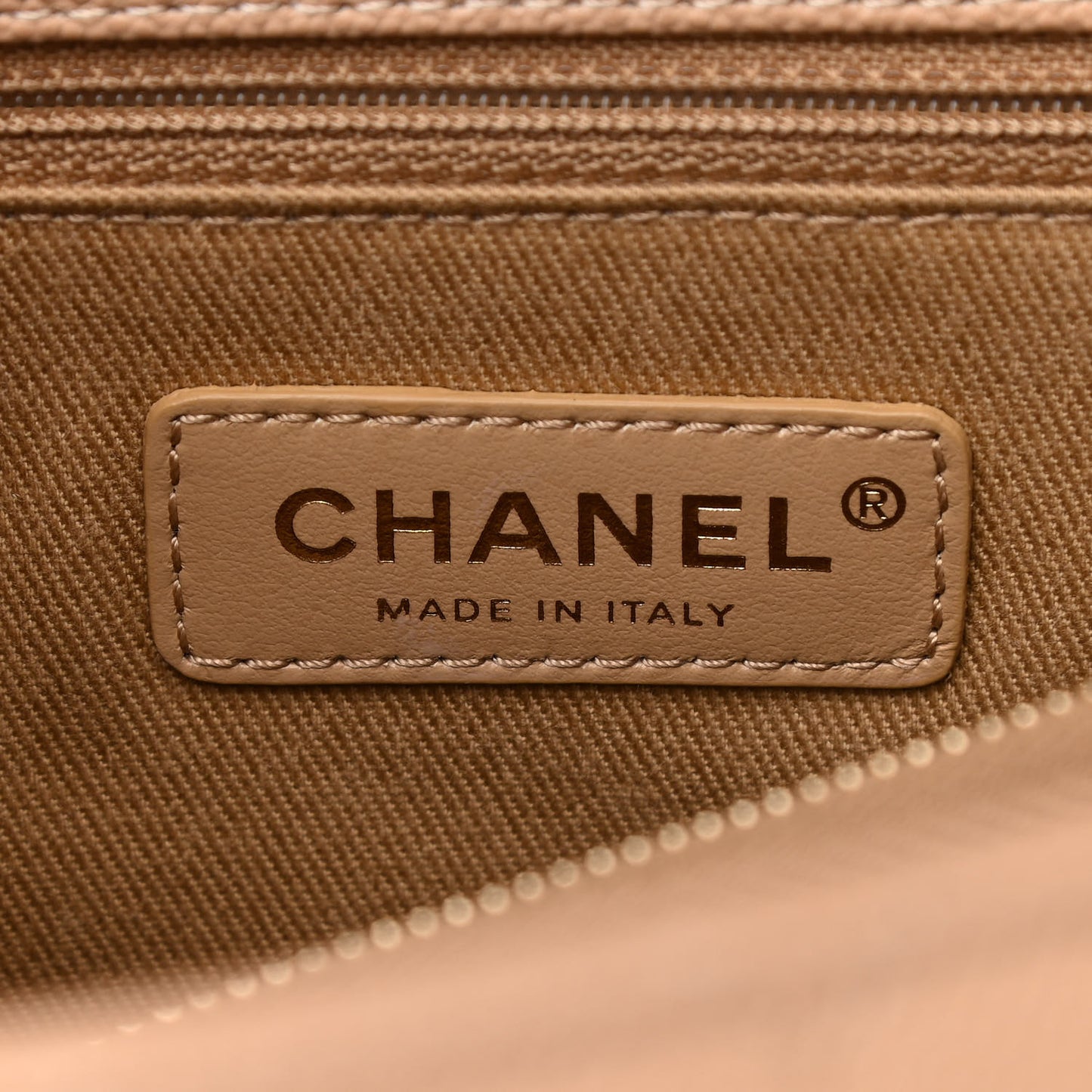 Caviar Chevron Quilted Medium Coco Handle Flap Beige