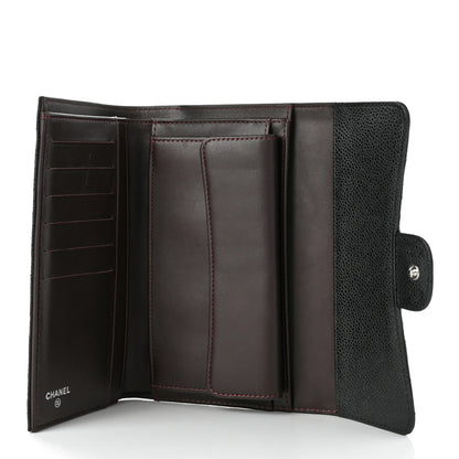 Chanel Caviar Quilted Large Gusset Flap Wallet Black 5 of 9