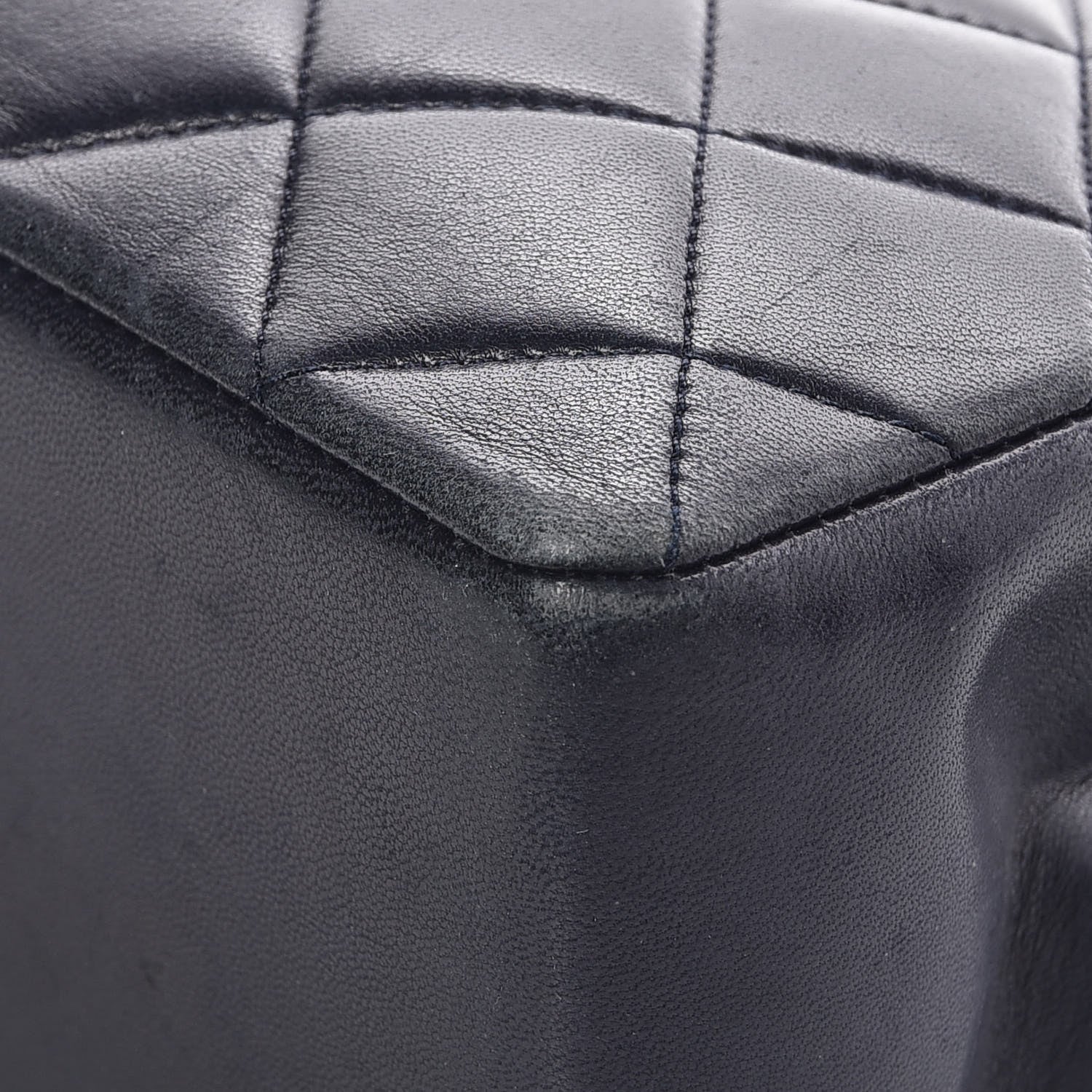 Chanel Lambskin Quilted Shopping Tote Navy 10 of 12