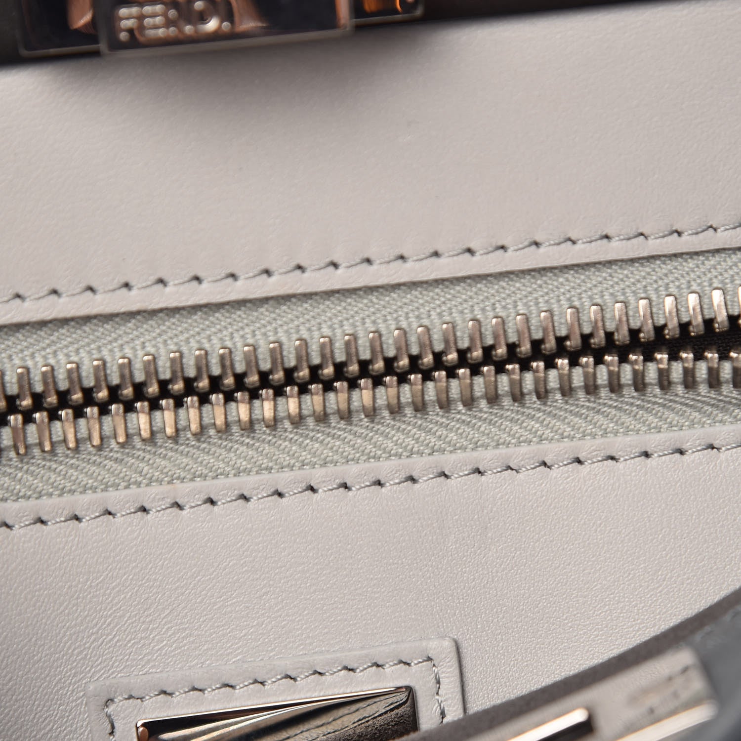Fendi Vitello Seta Shiny Nappa Medium Peekaboo Iconic Satchel Alga Rosa Doll 10 of 16