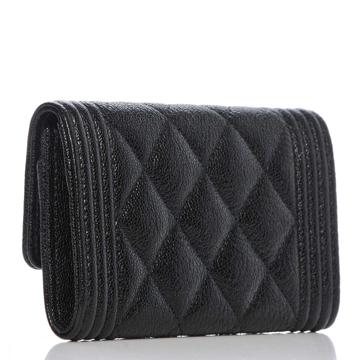 Chanel Caviar Quilted Boy Flap Card Holder Black 3 of 9