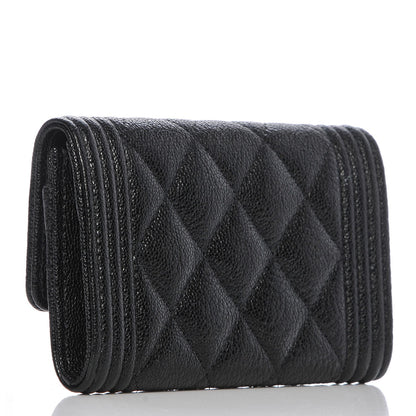 Chanel Caviar Quilted Boy Flap Card Holder Black 3 of 9