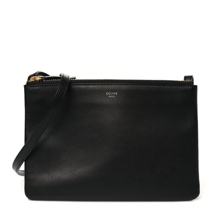 Celine Lambskin Small Trio Crossbody Bag Black 1 of 12